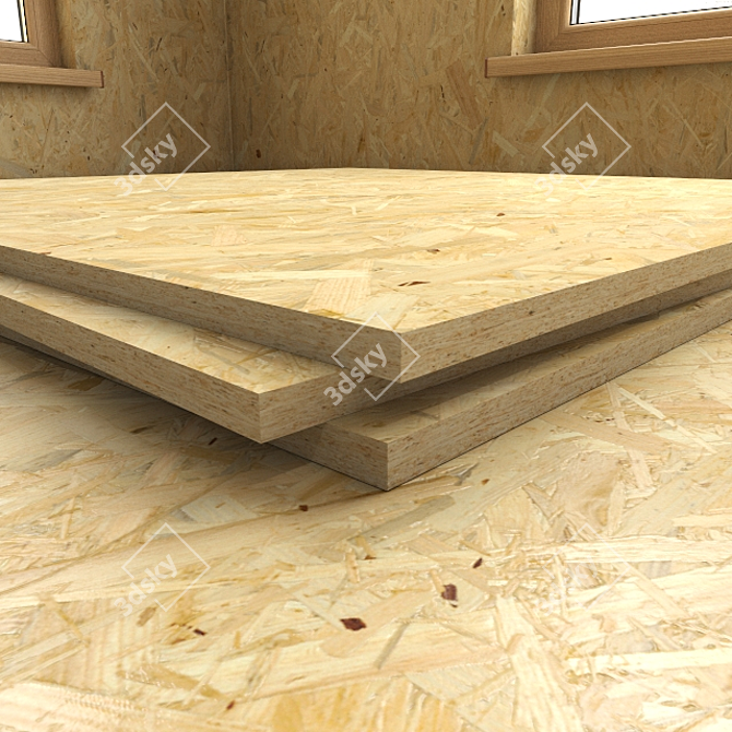 Title: Versatile OSB Panels - Various Sizes & Textures 3D model image 2