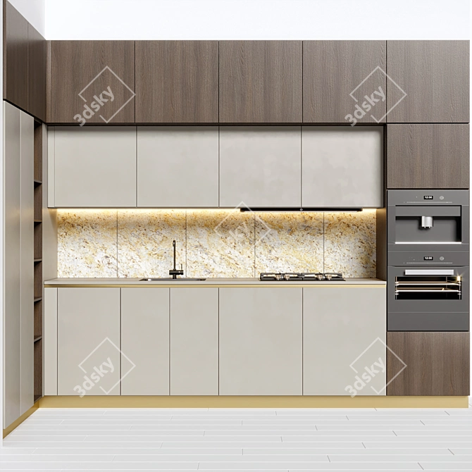 Modern Kitchen Design Set 3D model image 2