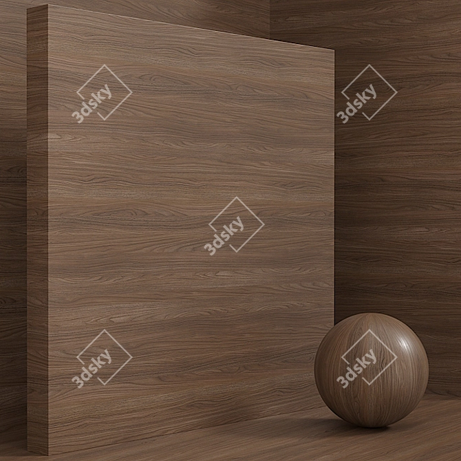 Seamless Wood Walnut Material - Set 76 3D model image 3