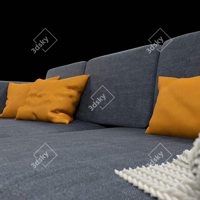 Sleek RM01 Modern Sofa 3D model image 3