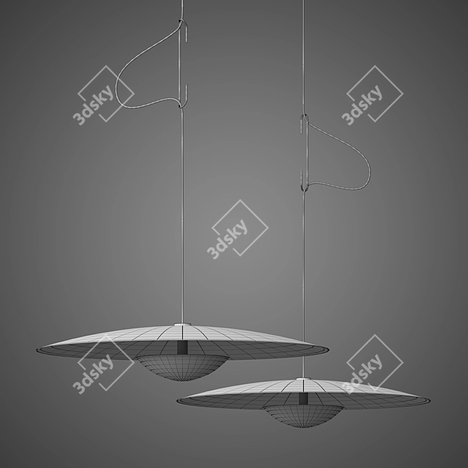 Modern UFO Inspired Chandelier 3D model image 2