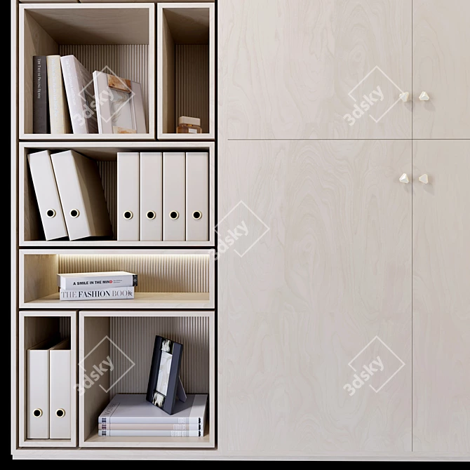 Plywood Wardrobe: Stylish and Spacious 3D model image 2