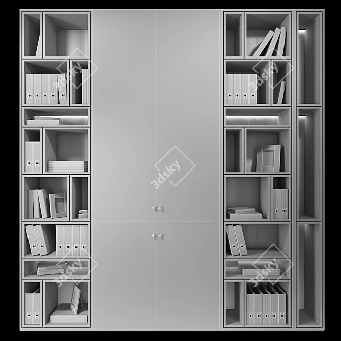 Plywood Wardrobe: Stylish and Spacious 3D model image 3