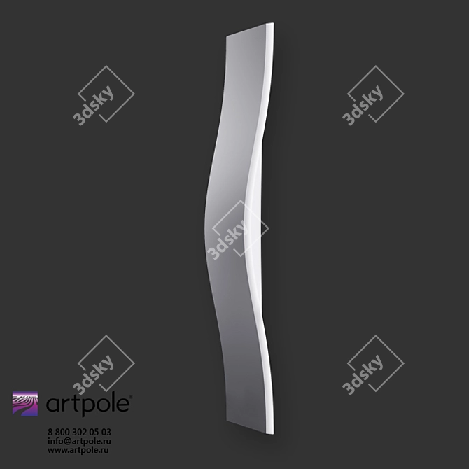 Surf LED Gypsum 3D Panel: Innovative Design by Artpole 3D model image 1