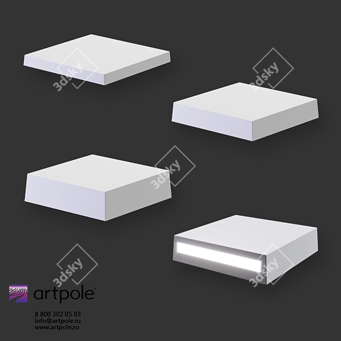 OM Gypsum 3D Panel: TETRIS LED Masterpiece! 3D model image 1