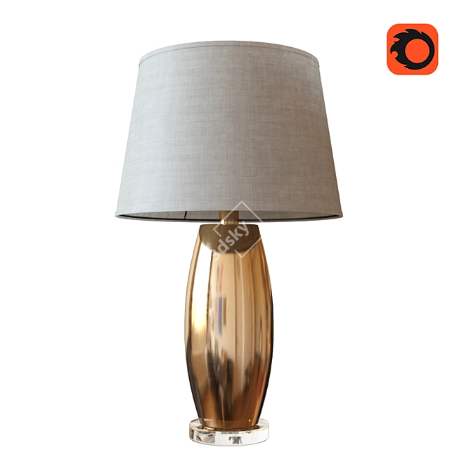 Crystalline Metal Table Lamp 3D model image 1