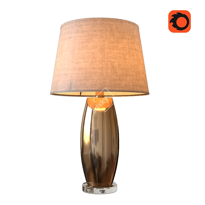 Crystalline Metal Table Lamp 3D model image 2