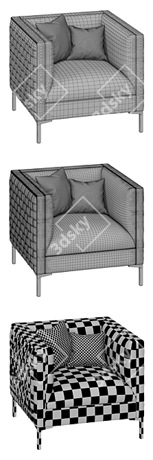 Seraphin Modern Armchair - Sleek and Stylish Design 3D model image 3