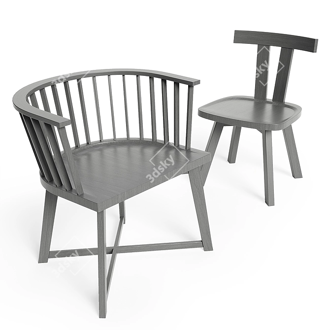 Gervasoni Gray 23 Outdoor Chair 3D model image 2