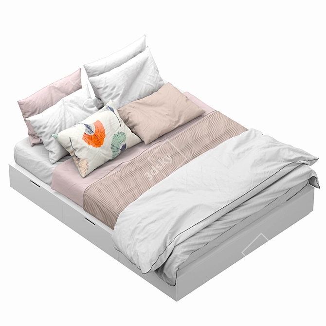 IKEA NORDLI Storage Bed - Stylish and Practical 3D model image 2