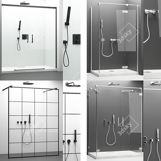 Luxury Shower Set + Grohe Appliances 3D model image 1