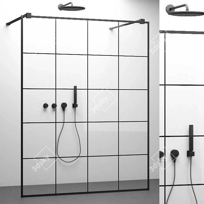 Luxury Shower Set + Grohe Appliances 3D model image 2