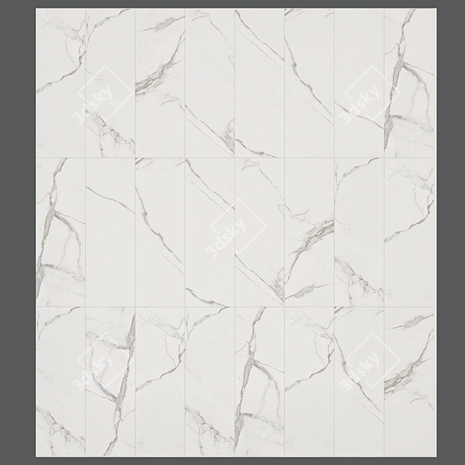 Silver Calacatta Marble: Multitexture for Walls & Floors 3D model image 1