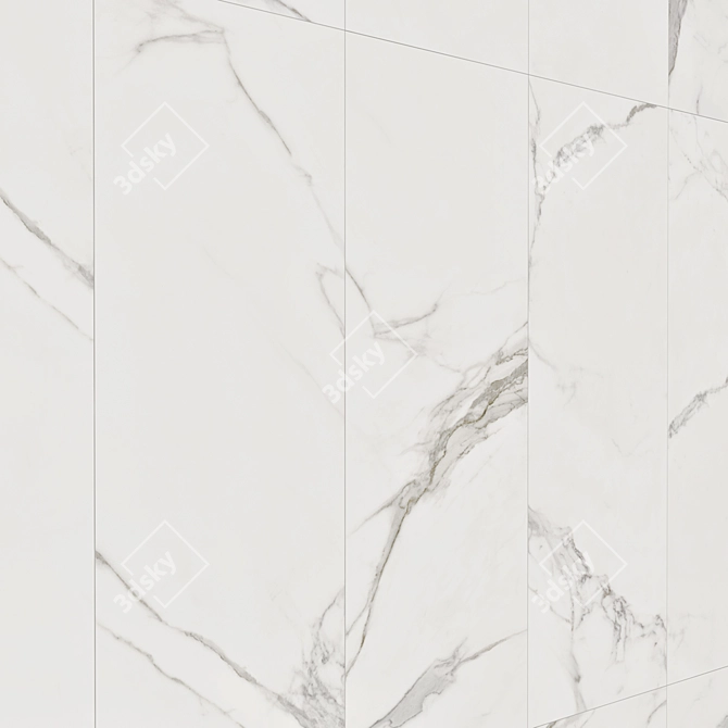 Silver Calacatta Marble: Multitexture for Walls & Floors 3D model image 2