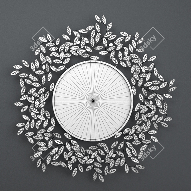 Leafy Metal Round Mirror - 101cm Diameter 3D model image 3