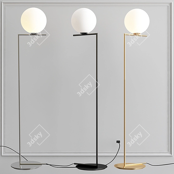 Elegant IC Lights F Chrome Floor Lamp 3D model image 1