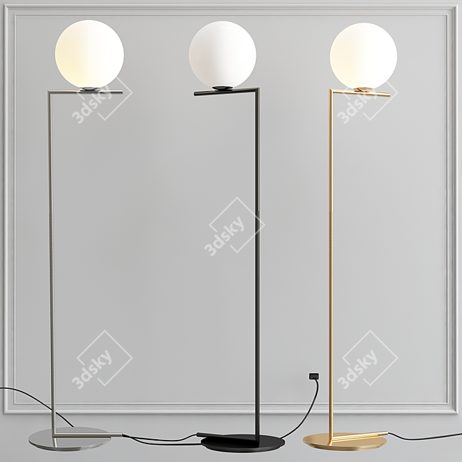 Elegant IC Lights F Chrome Floor Lamp 3D model image 3