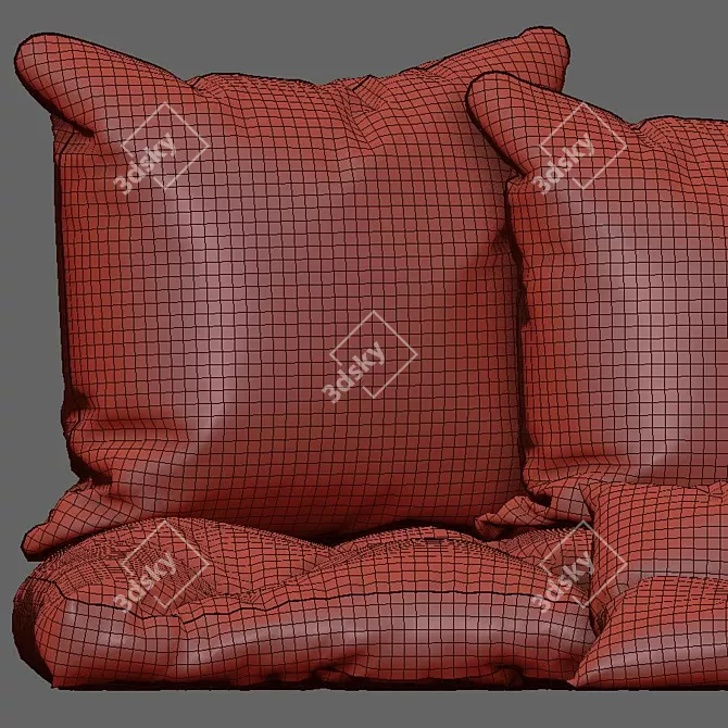 Cozy 2-Piece Decorative Pillows 3D model image 2