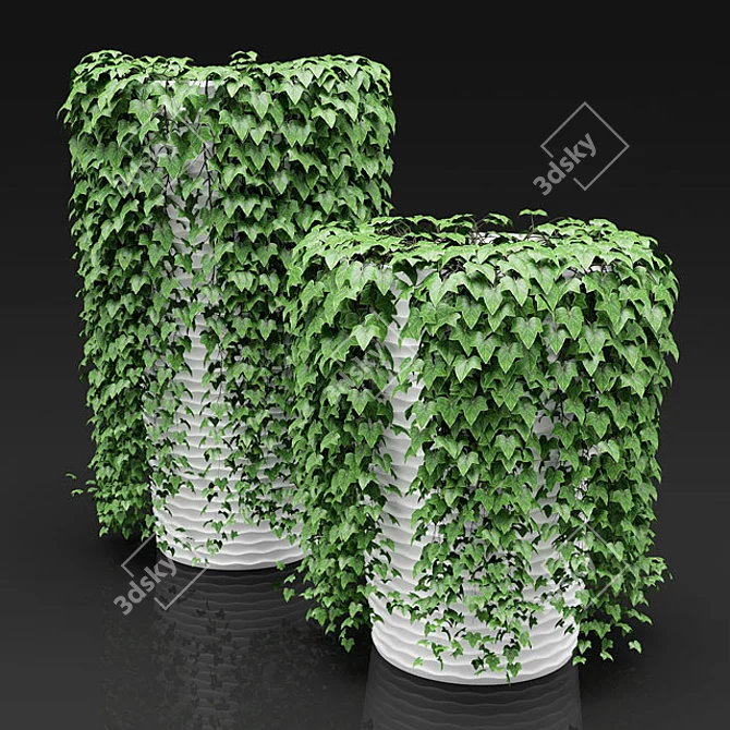 Lush Cascading Greenery: Set of Hanging Plants 3D model image 1
