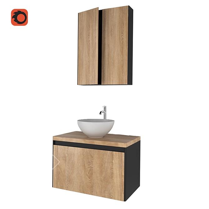 Elegant Velvex Sink Set 3D model image 1