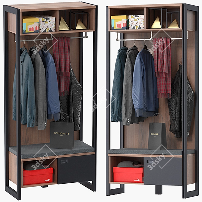 Modern Chaim Hallway Unit: Stylish and Functional 3D model image 1