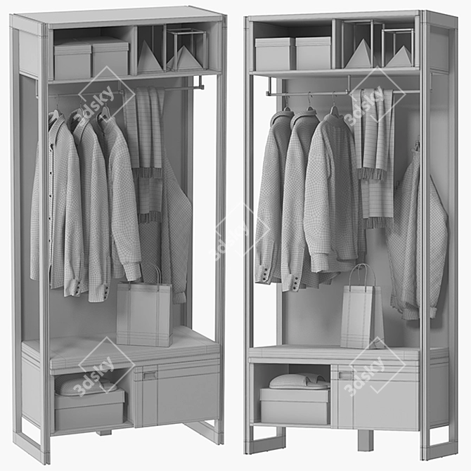 Modern Chaim Hallway Unit: Stylish and Functional 3D model image 3