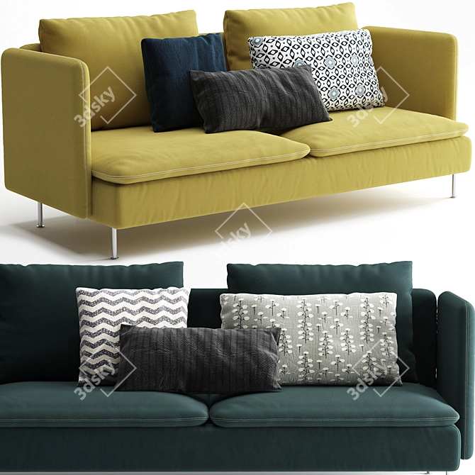 Sleek and Modern Ikea Soderhamn: Stylish Comfort at its Finest 3D model image 2