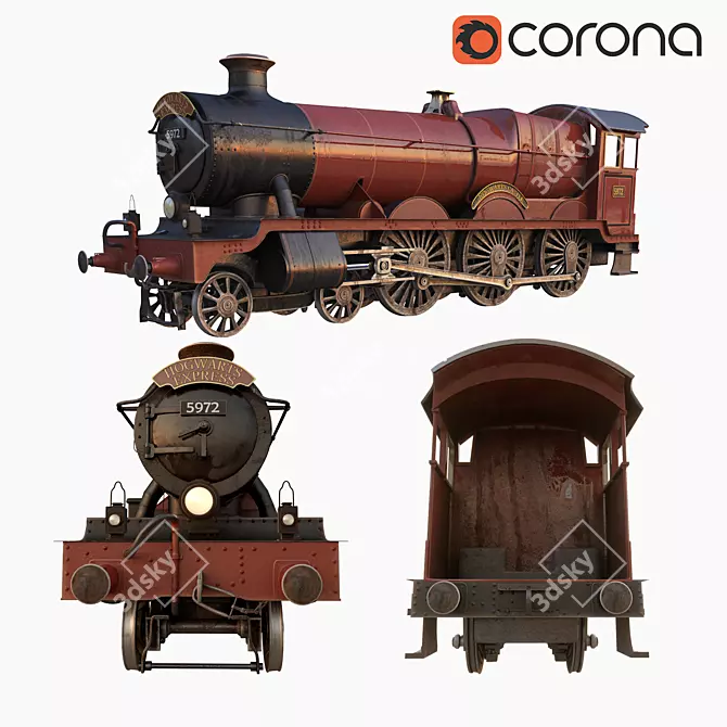 The Magical Hogwarts Express 3D model image 1