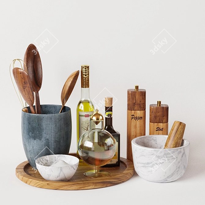 Elegant Kitchen Décor Set 3D model image 1