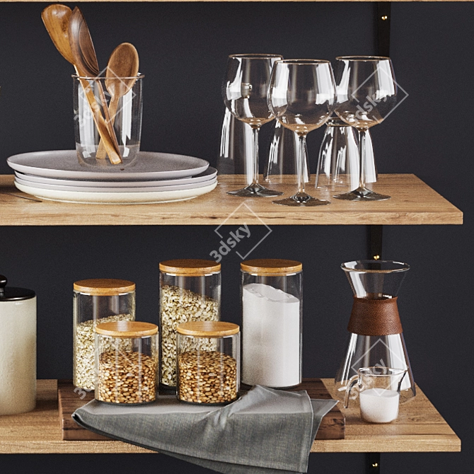 Elegant Kitchen Decor Set 3D model image 4