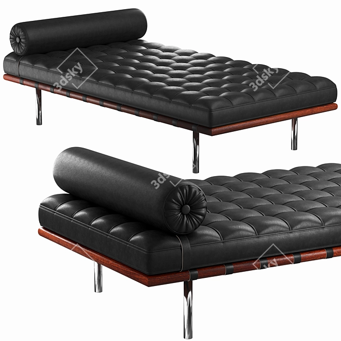 KNOLL Barcelona Leather Day Bed 3D model image 1