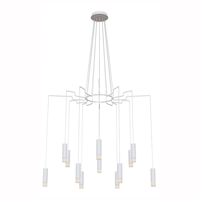 Maytoni Davida MOD035PL-12B Pendant Lamp: Black Metal & Acrylic, 12 Lights 3D model image 1