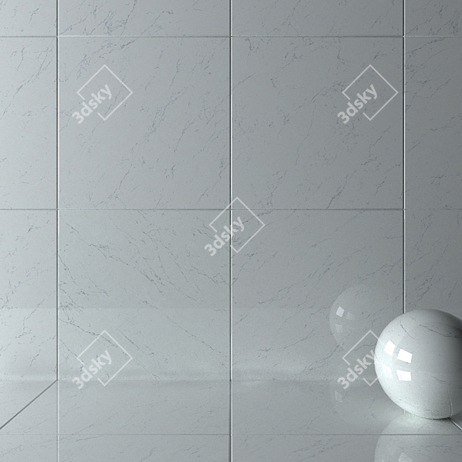 Carrara Pure Wall Tiles: 3K Multi-Texture 3D model image 2