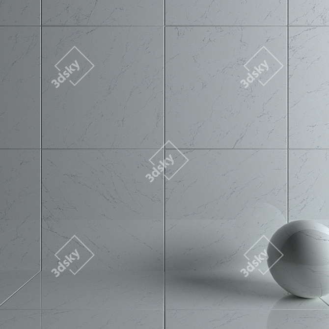 Carrara Pure Wall Tiles: 3K Multi-Texture 3D model image 3