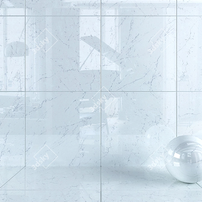 Carrara Pure Wall Tiles-Set 3, Atlas Marvel Stone 3D model image 1