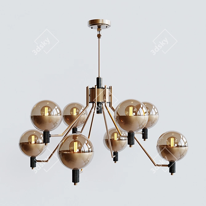 Elegant TUM Chandelier: Ø 82 × 63 cm, 8 Lamps 3D model image 1