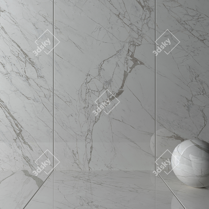 ATLAS MARVEL STATUARIO SELECT: 4K Multi-Texture Wall Tile 3D model image 2