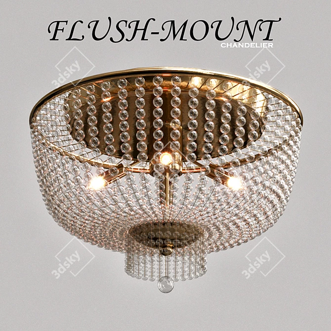 Jacqueline Clear Flush Mount: Elegant Lighting Solution 3D model image 1