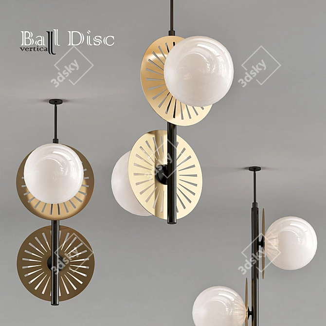 Modern Disc Chandelier: Vertical Elegance 3D model image 1