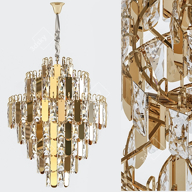 Elegant Crystal Chandelier 3D model image 1