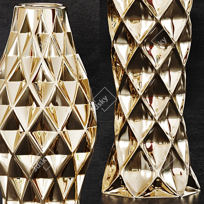 Versatile Decorative Vases Set 3D model image 2