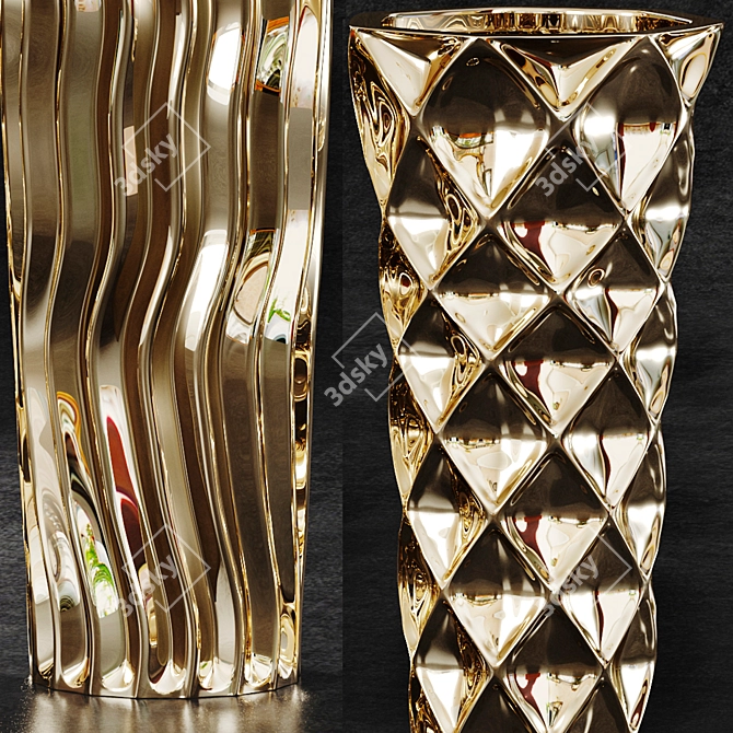 Versatile Decorative Vases Set 3D model image 3