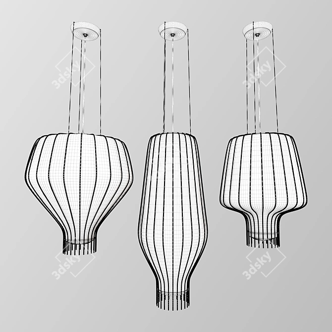 Saya Blown Glass Pendant Lamp 3D model image 2