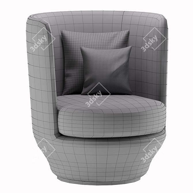All Around Contemporary Armchair 3D model image 3