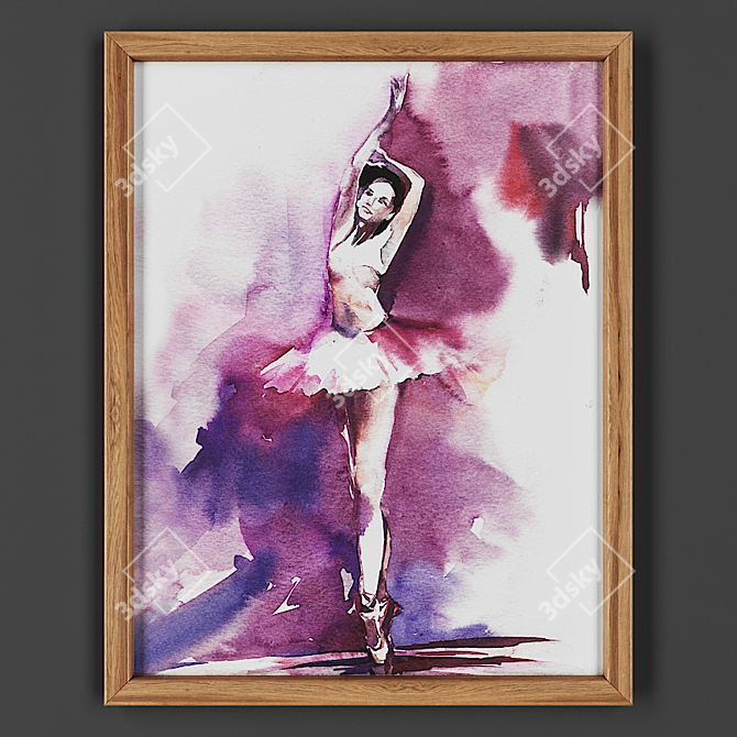 Wooden Framed Picture 3D model image 1