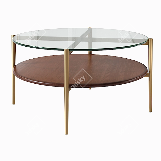 West Elm Art Display Round Coffee Table 3D model image 1