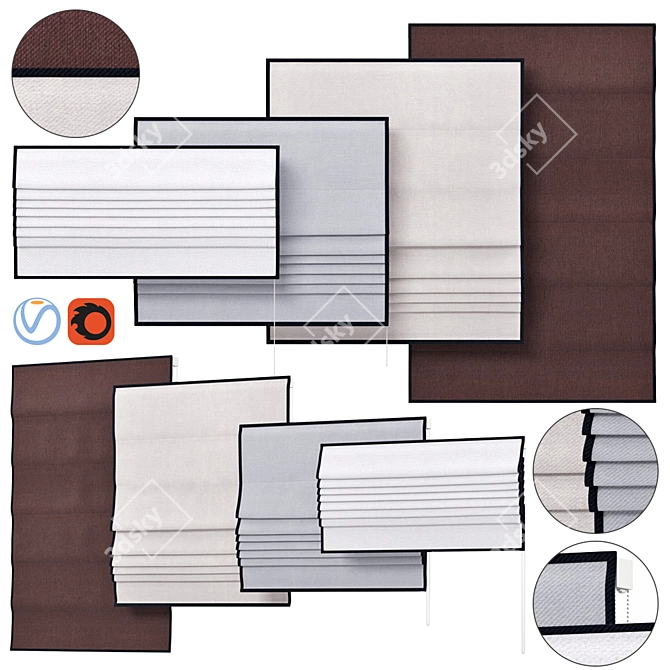 Elegant Roman Curtains by Backhausen | Venus 3D model image 1