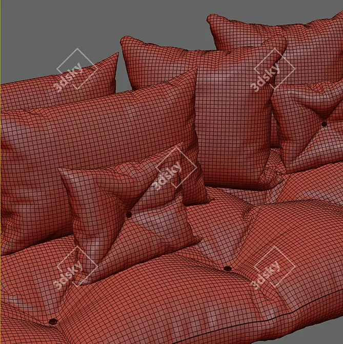 Elegant Cushions Bundle 4 3D model image 2