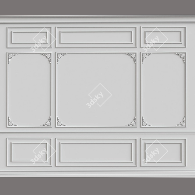 Elegant Wall Moulding Solution 3D model image 1