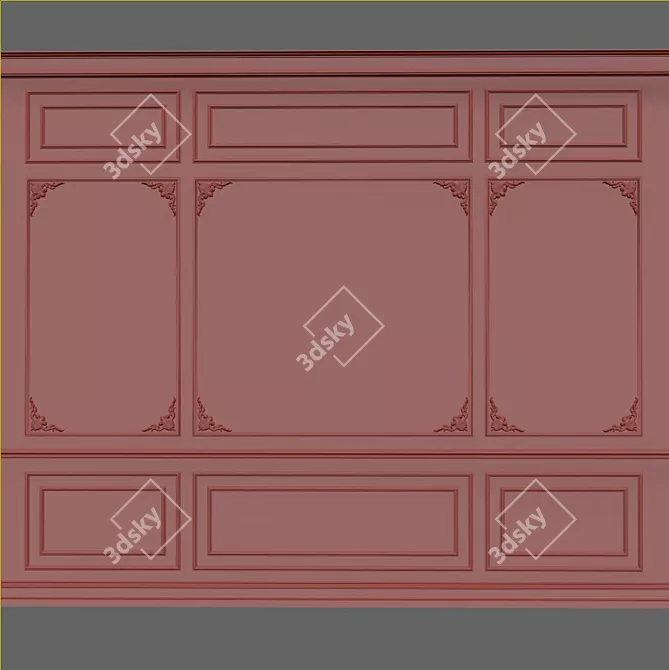 Elegant Wall Moulding Solution 3D model image 2